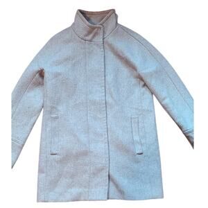 J.Crew Gray Cocoon Winter Wool Blend Zipper Coat Jacket - size 6